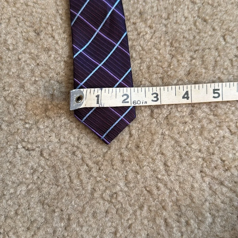 BOYS Plaid Purple Clip On Tie